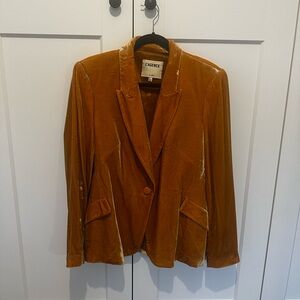 L'Agence Women's Velvet Blazer Jacket - Yellow